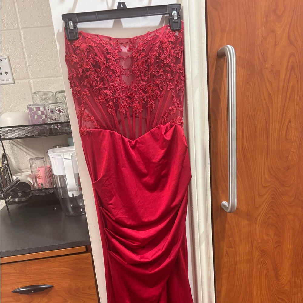 Red Corset Prom Dress